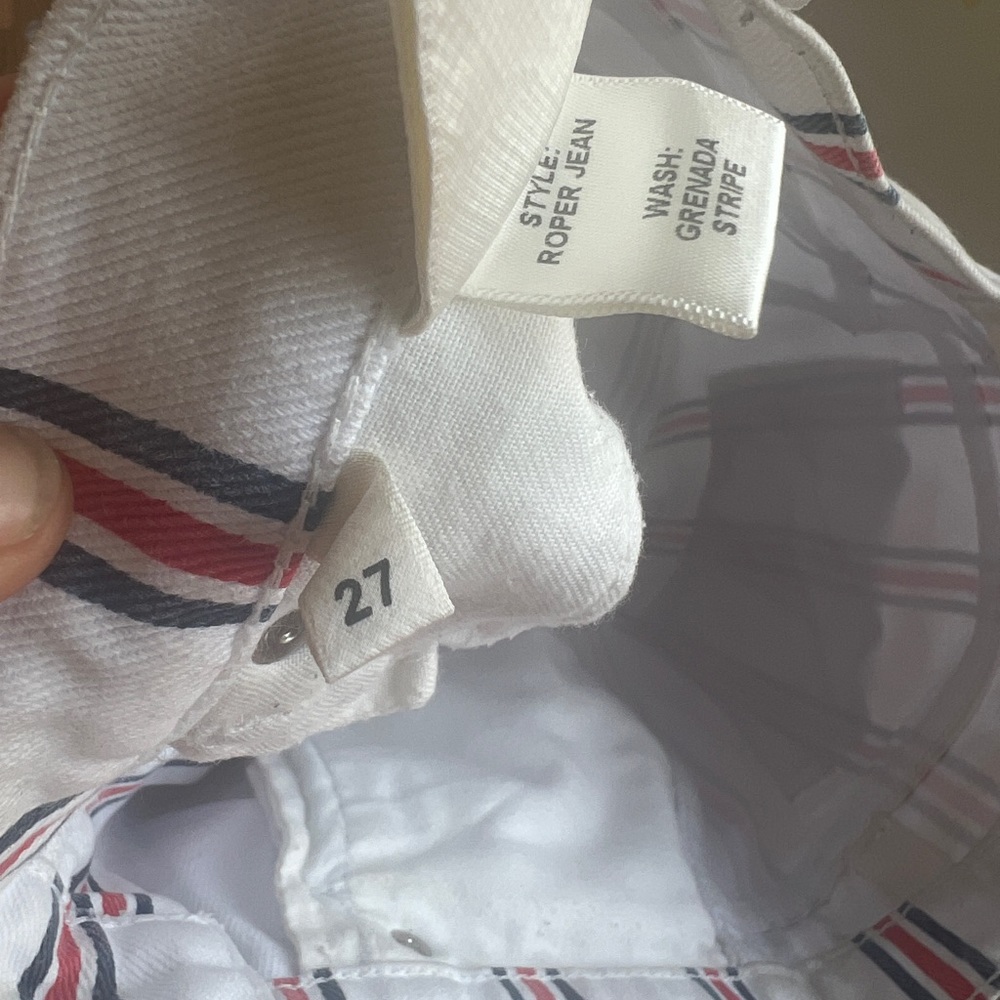 27 Reformation Roper Jean, Grenada Stripe Striped High Waisted Denim Pants - Picture 4 of 4